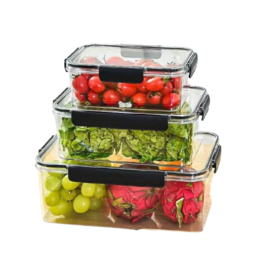 3Pcs Clear Acrylic Food Storage Containers (Premium Quality)