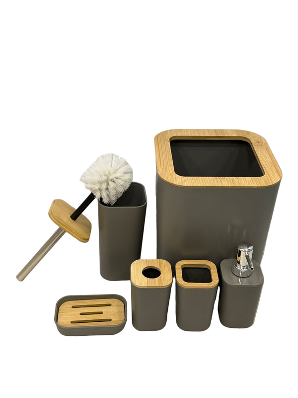 Modern 6 Pcs Bathroom Accessories Set (Grey)