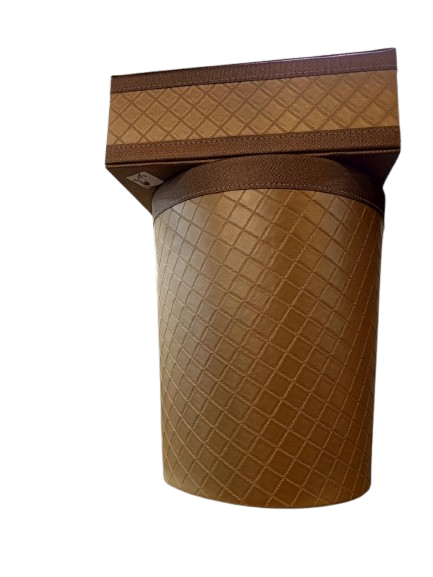 Diamond Weave Dustbin and Tissue Box (BROWN)