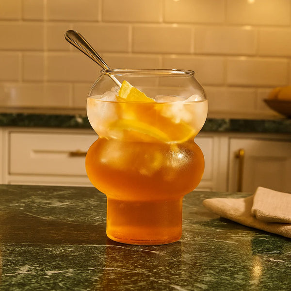Unique Curvy Shape Drinkware Glass