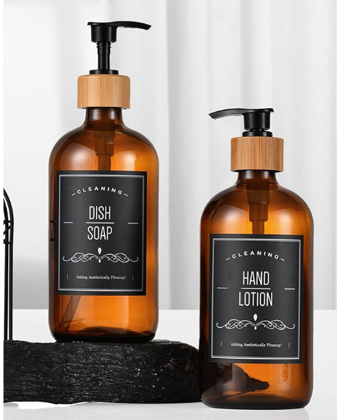 Glass Soap Dispenser Pack Of 2 (Premium Quality)