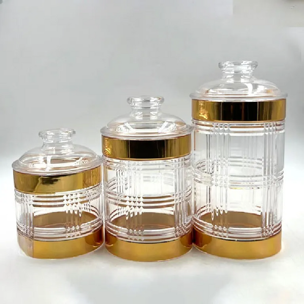 Multipurpose Luxury Acrylic Canister 3Pcs Set