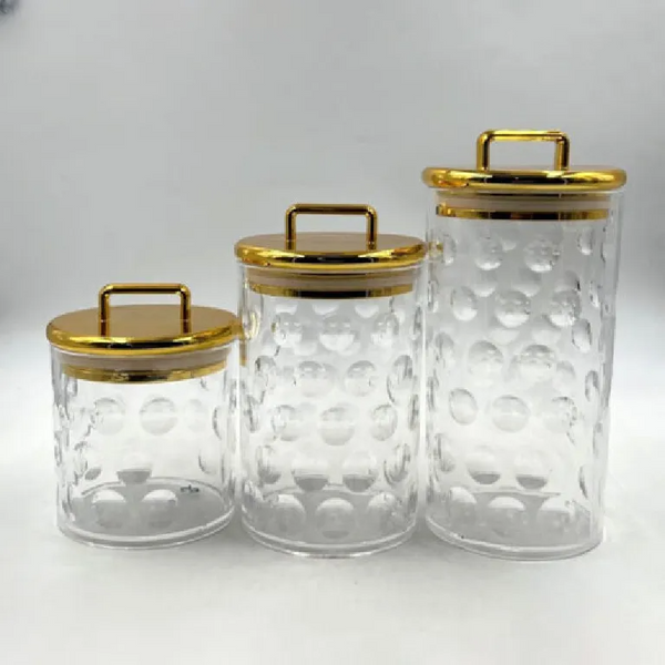 Luxury Acrylic 3 Pcs Airtight Jar Set