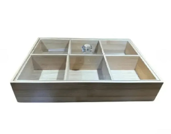 BAMBOO 6 PARTITION DRYFRUIT BOX