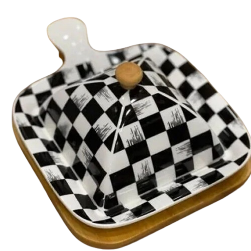 BUTTER PLATE WITH STAND SQUARE