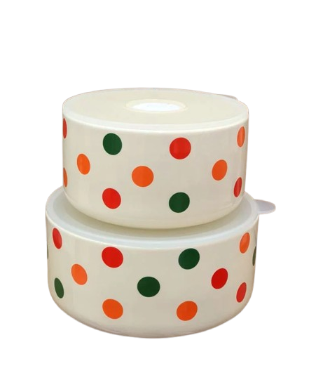 Colorful Polka Dot Ceramic Storage Bowl