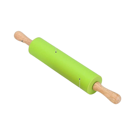 Silicone Rolling Pin With Wooden Handle