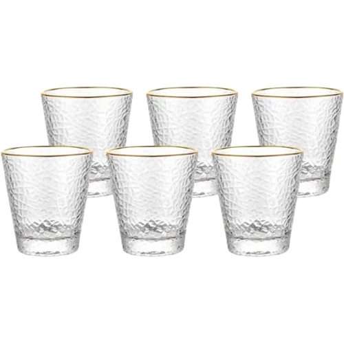 Transparent Pebble Textured Glasses 6 pcs Set