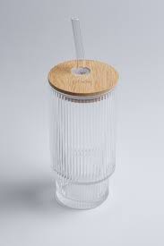 ICE TEA GLASS WITH STRAW (LARGE)