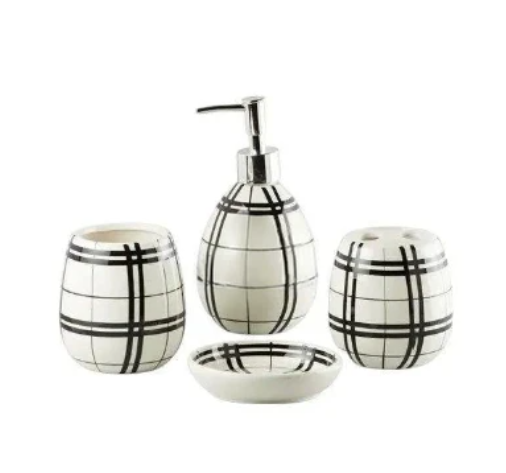 4 Pcs Bath Set Black
