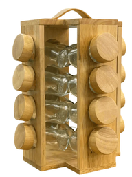 16 Pcs Bmaboo Spice Rack