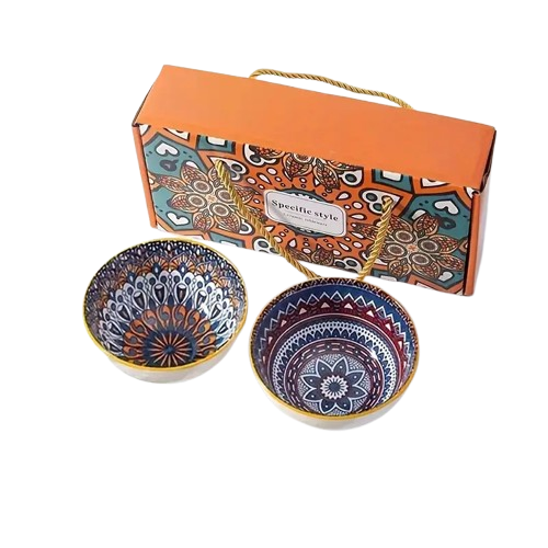 Ceramic Bowl Set 2Pcs With Chopsticks