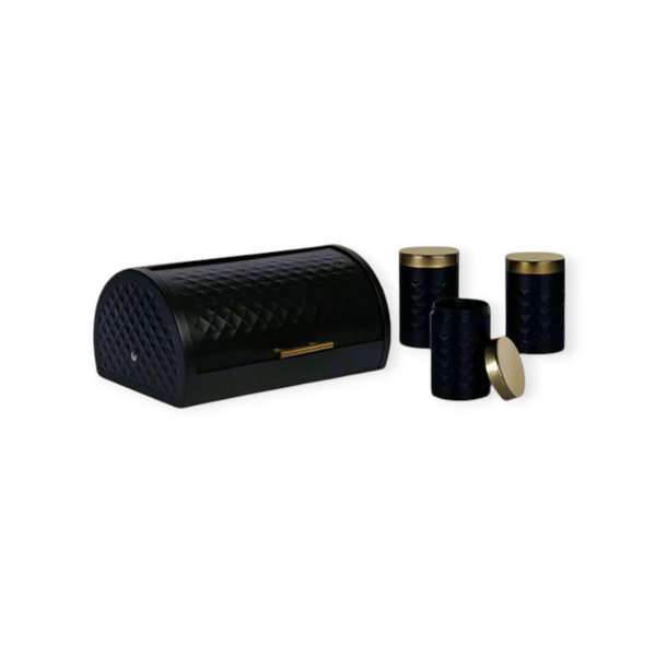 Roland Bread Bin With Matching Canisters 4Pcs Set
