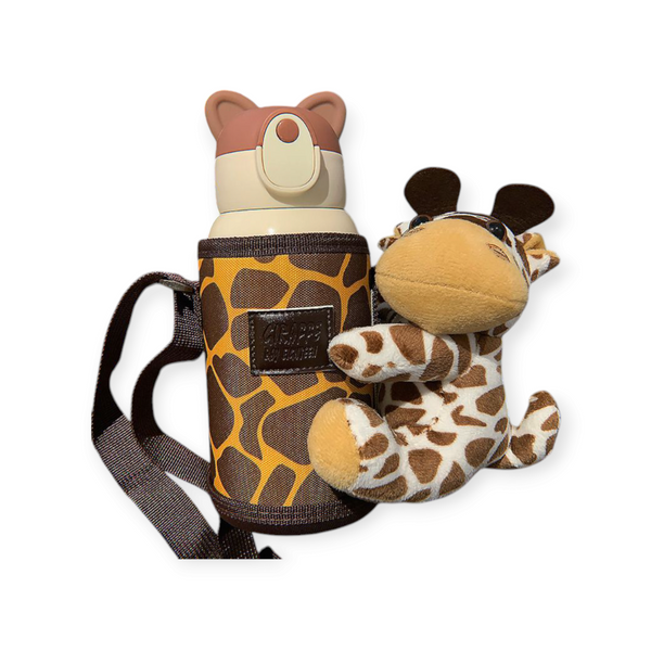 Happykids Stainless Steel Water Bottle with Adorable Toy Bag 530ml