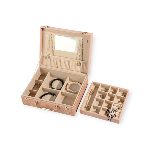 Luxury self Textured Leather Jewelry Case