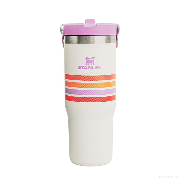 The Varsity Iceflow Flip Straw Tumbler 30 OZ Cream Lilac Stripe