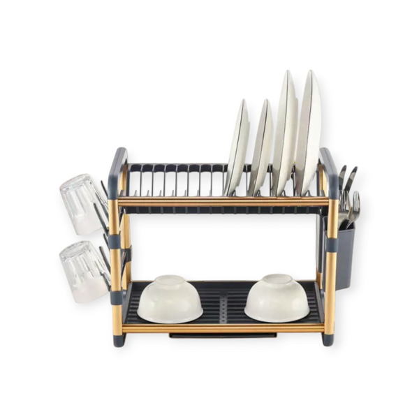 BINCA 2 Tier Aluminum Dish Rack