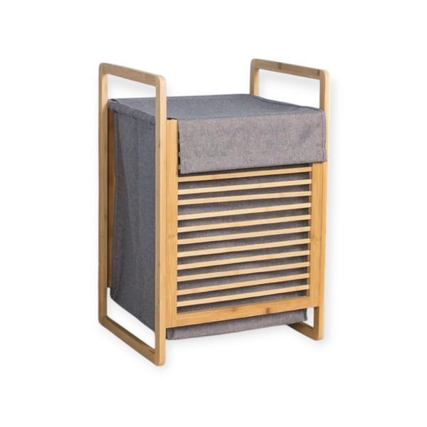 Wood Laundry Basket Storage Organizer Dirty Clothes Hamper with Removable Liner, Lid