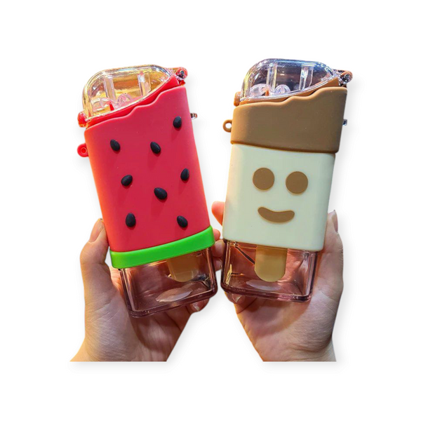 Creative Ice Cream Water Bottles with Straw