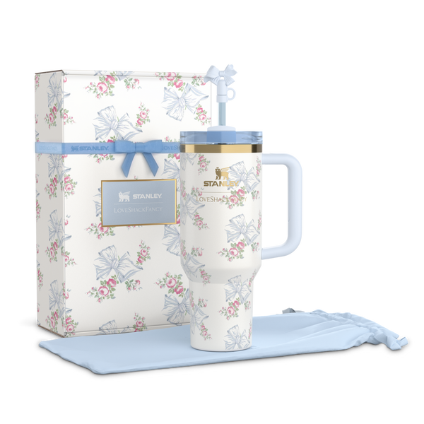 The Stanley X LoveShackFancy Holiday Quencher | 40 OZ | Rosa Beaux Blue