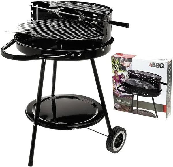 Round Portable Trolley Charcoal Barbecue