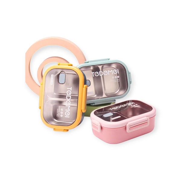 TEDEMEI 850ml Stainless Steel Lunch Box Two Grids