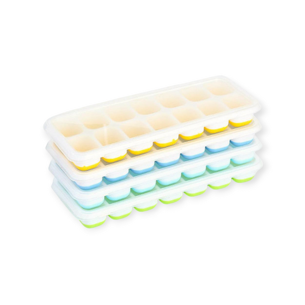 Silicone Ice Cube Tray with Lid,  14 Grid