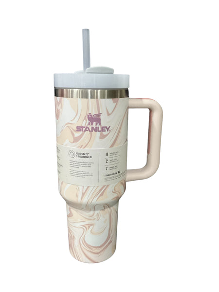STANLEY QUENCHER TUMBLER H20 FLOWSTATE ROSE QUARTZ SWIRL 40OZ