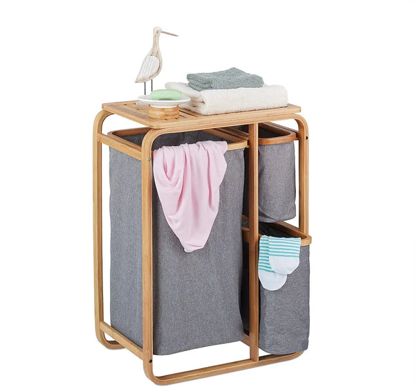 Bamboo Laundry Basket With Laundry bag's