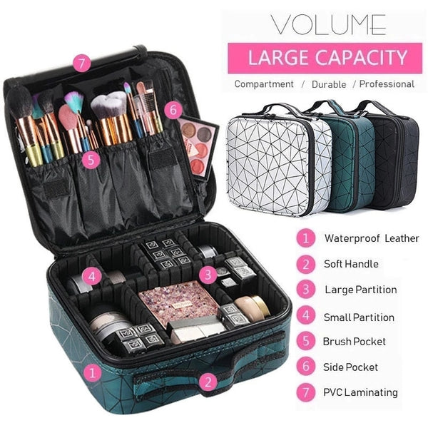 PU Leather Travel Cosmetic Organizer Bag