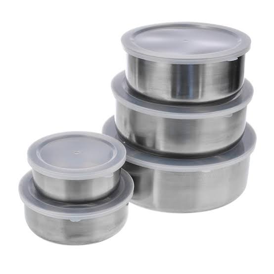 Ecovaly-5pcs stainless steel food container box with air tight lid