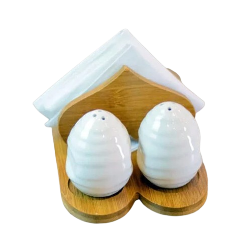 Salt and Pepper Stand with Napkin Holder