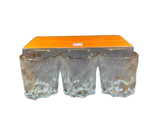 Transparent Golden Line Glasses 6 pcs Set