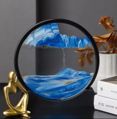 3D Hourglass Quicksand Moving Sand Art Picture Round Glass Deep Sea Sandscape (Premium Quality)